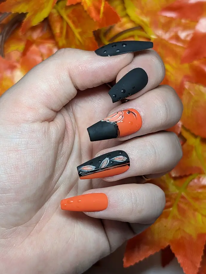 Press on nails pumpkin